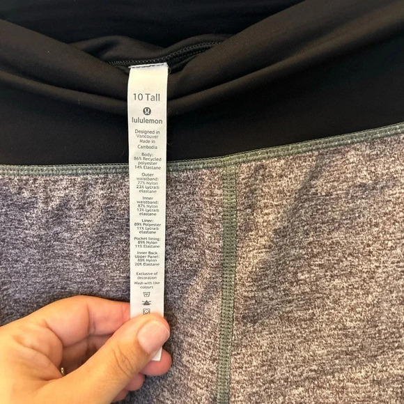 Lululemon Speed Up Short Long 4" Updated Fit Heather Lux Multi Black Sz 10 tall - Picture 5 of 6